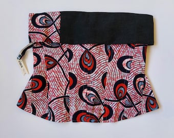 NEDA L – Corsé con ballenas y banda pectoral, ajustable, hecho a mano - 100% algodón encerado / corsé afro ajustable