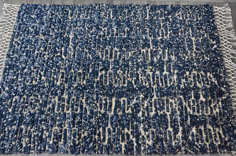 Wool Rug - Shades of Blue - Etsy
