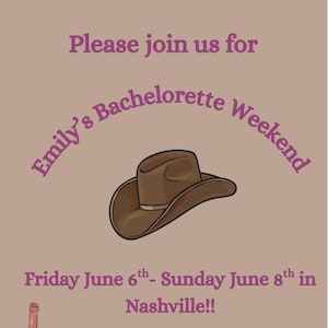 Rodeo and Rosé Nashville Bachelorette Invitation Template