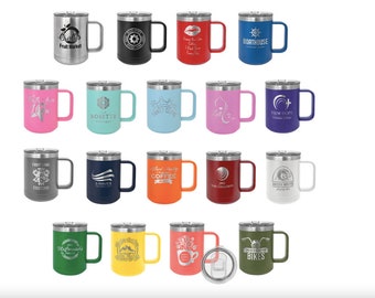 Nip in stijl met Polar Camel 15 oz. Vacuümgeïsoleerde mok met schuifdeksel: de perfecte drankpartner! Personaliseer met naam of logo