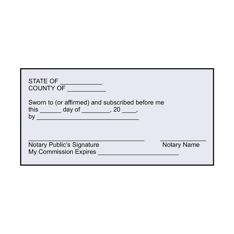 Rectangle Notary Example Notary Jurat Self-inking Stamp – 1-1/2