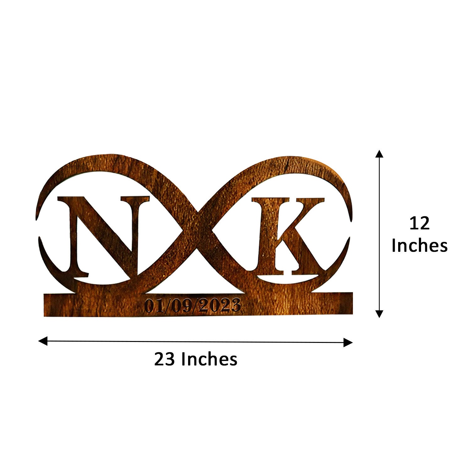 Eternal Love in Wood: Personalized Infinity Sign With Name
