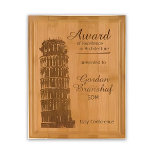 Custom Bamboo Plaque – Eco-Friendly Personalized Award with Engraving for Name/Text/Logo – Premium Recognition Plaque