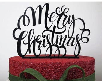 Merry Christmas Cake Topper, Style- CT2, Christmas Cake Topper, Christmas Party Cake Topper, Christmas Cake, Cake Topper, Christmas Gifts