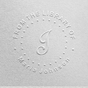 Custom Embosser Seal Hand Held Style Round Decorative Personalized Custom Embosser, From The Library Of Embosser, Design Own Embosser 1-5/8&quot;