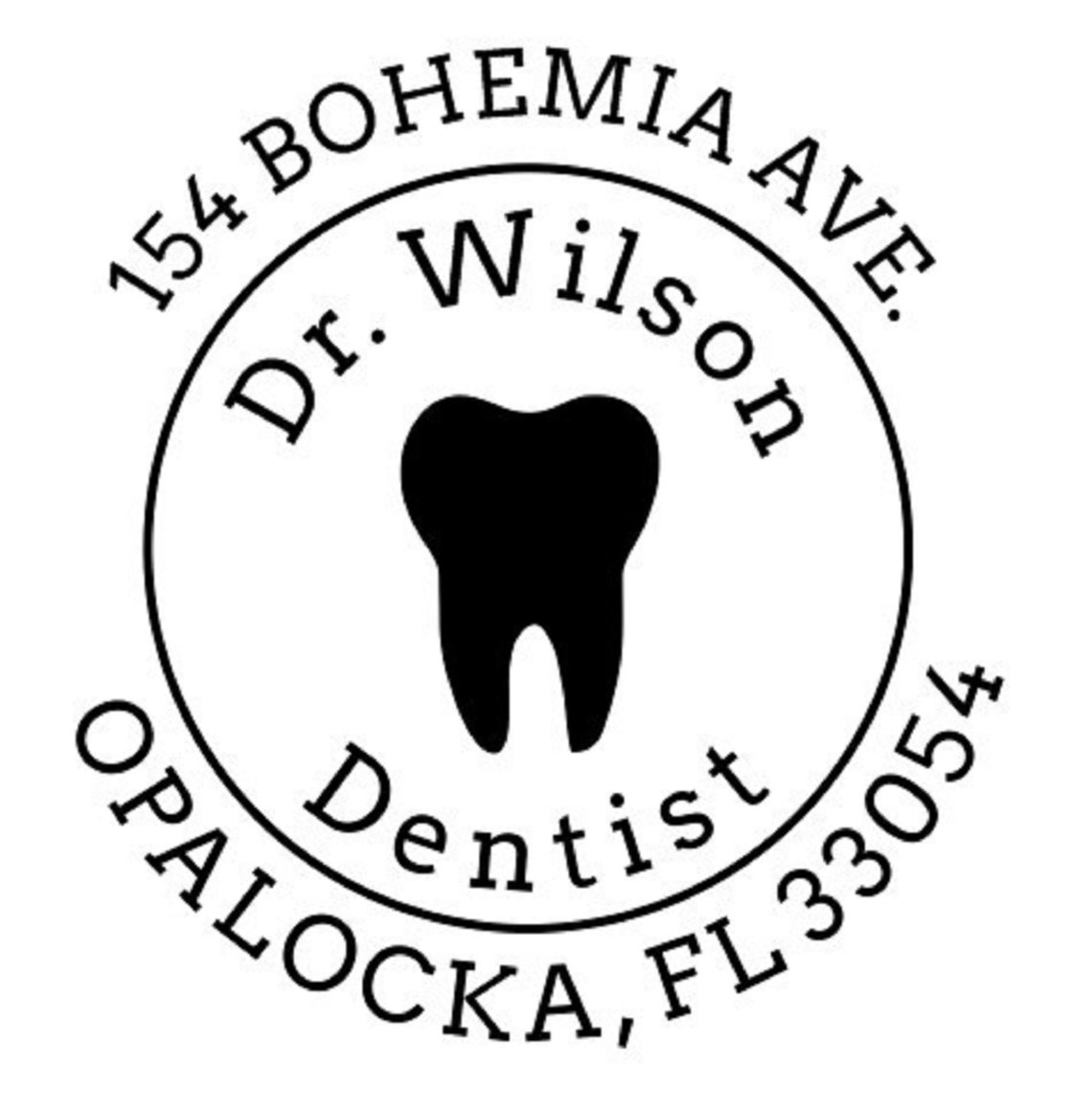 Custom Dentist Address Round Stamp Self ink StampDentist Etsy