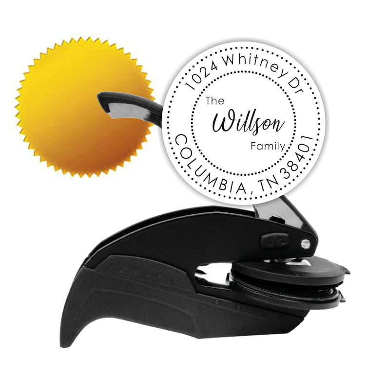 Custom Embosser Hand Held Ideal Seal Round Decorative Etsy