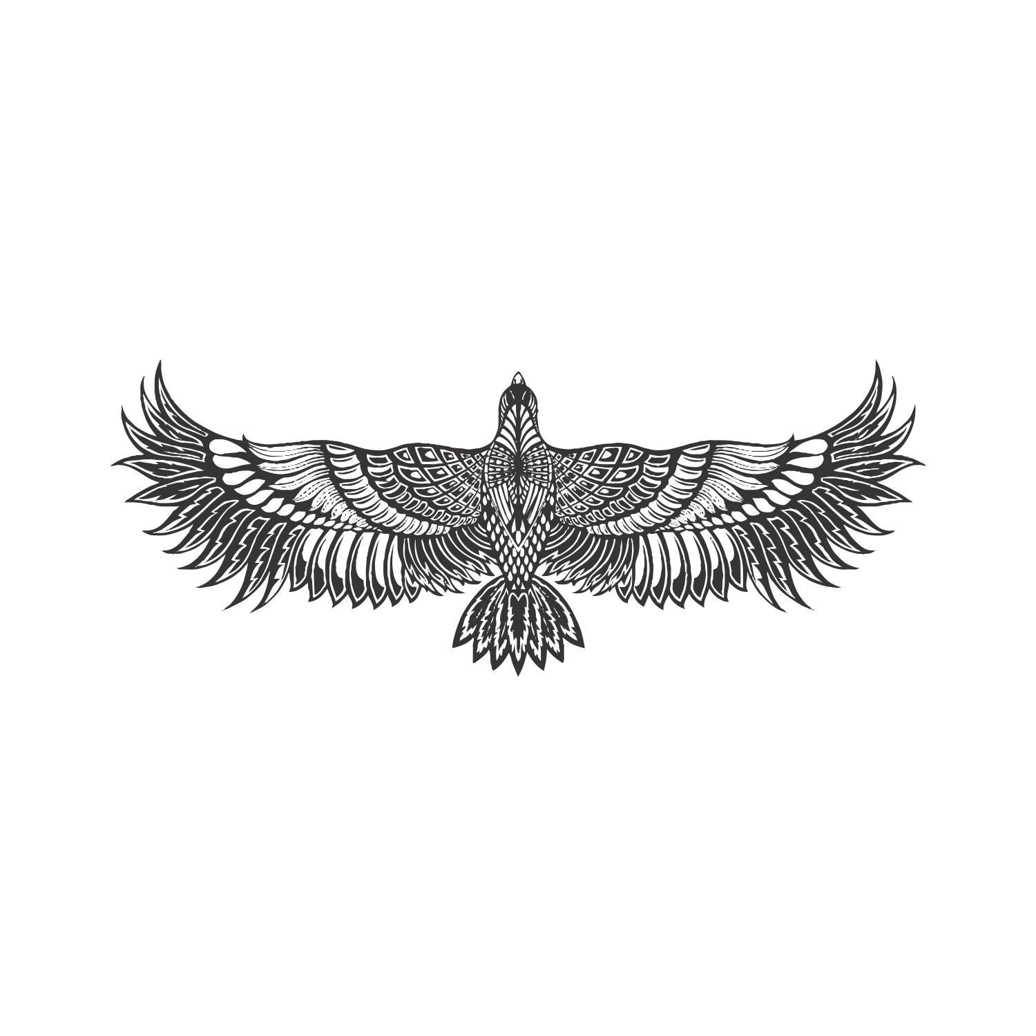 Flying Eagle Art SVG | Eagle Tattoo | Eagle Art Clipart Cut File |  Silhouette Cricut Files for Svg, Png, Jpg, Pdf, Cdr, EPS Digital Download -  Etsy, image size:1500x1500