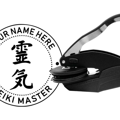 Reiki Master Round Embosser Shinyseal Hand Held Custom Etsy