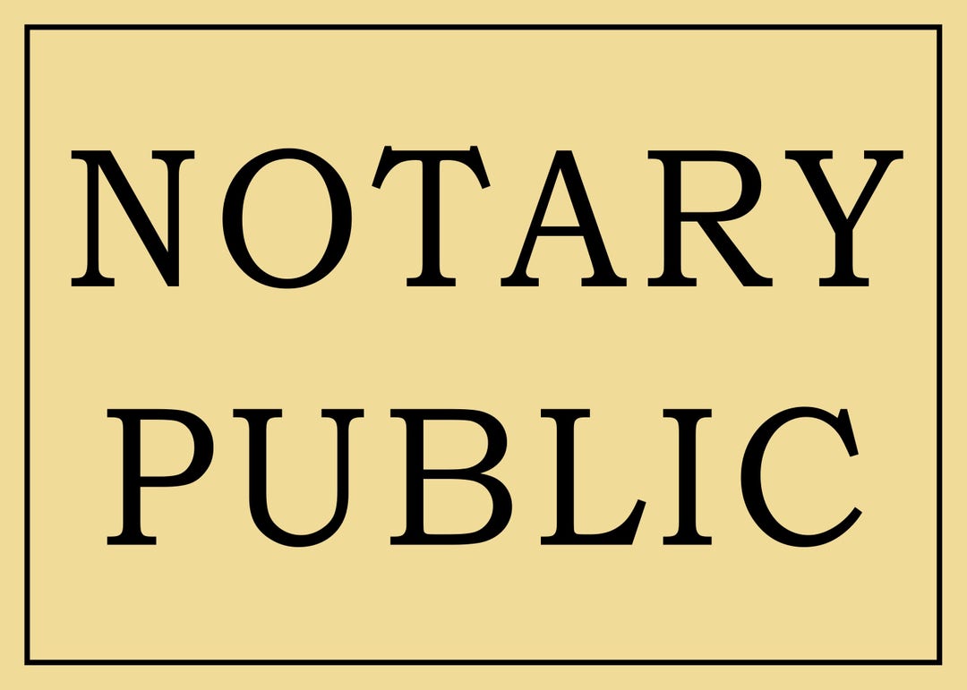 Notary Public Sign 2 , 5 X 7 Notary Public Sign, Notary Sign Plate