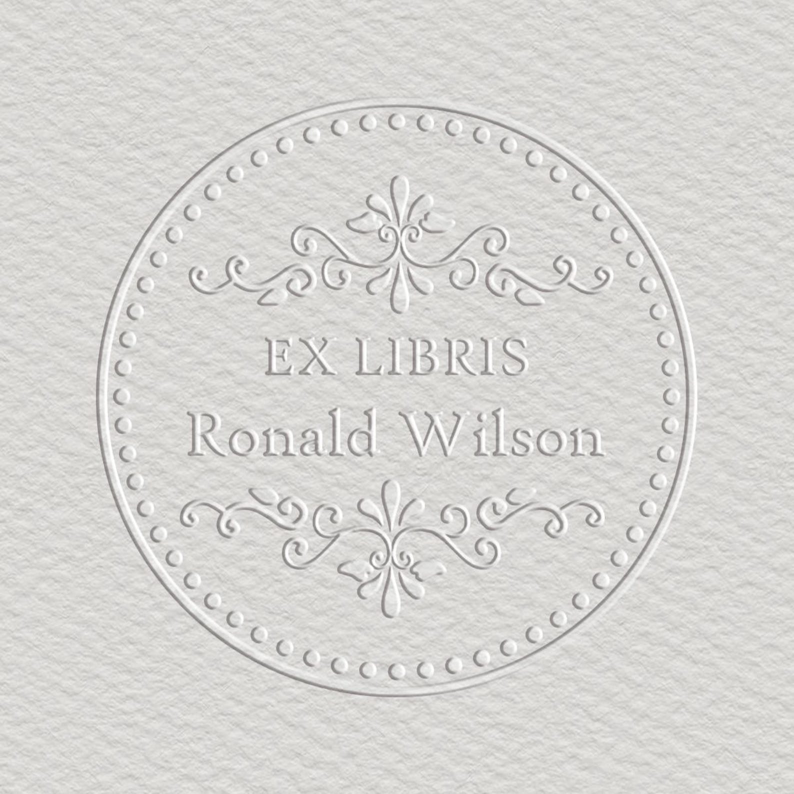 Custom Name Embosser for Ex Libris: Personal Library Mark, Book Lover's Embossing Stamp, Personalized Literary Seal - 1-5/8"