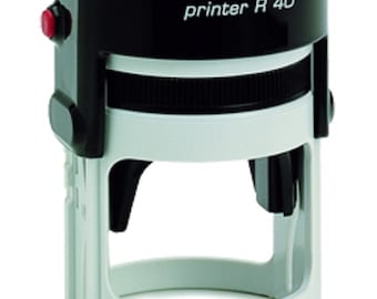 Custom Round Text / Logo Self Ink Stamp Cosco 2000 Plus Printer R40 Cosco R40