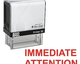 Immediate Attention Office Self Inking Rubber Stamp,Cosco Printer Office Stamp,Stock Stamp,Office Rubber Stamp,Self Inking-Red Stamp (C41)