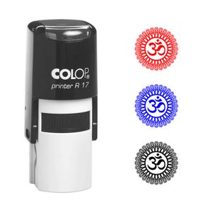 Timbro autoinchiostrante personalizzato Deepawali da 5/8'' con simbolo OM - Happy Diwali - Timbro personalizzato per festival, biglietti e regali
