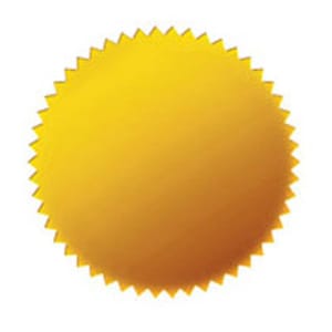 Gold Foil - NEW 2&quot; Adhesive Backed Blank Gold Foil Embossing Seals - Box of 40