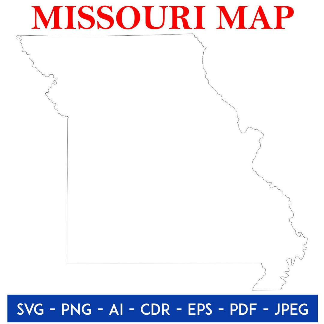 Missouri County Outline State Map Digital Download | USA Map Clipart ...