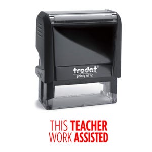 This Work Teacher Assisted Stamp, Self-Inking Teacher Stamp, Classroom Documentation Stamp, 3/4 x 1-7/8 Teacher Supply