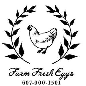 Custom Farm Fresh Egg self ink Round Rubber Stamp