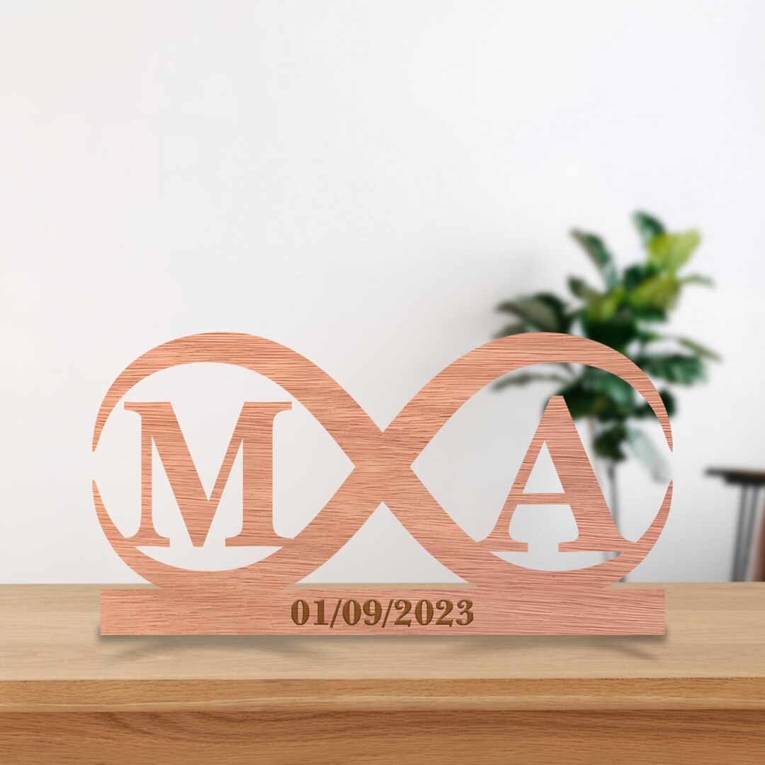 Eternal Love in Mahogany Wood: Personalized Infinity Sign With Name ...