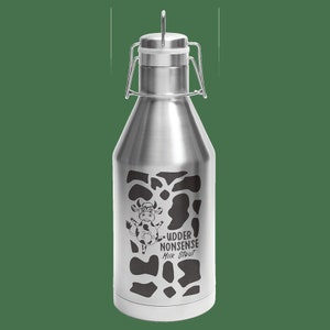 64 oz Stainless Steel Vacuum Insulated Growler, Swing-Top Lid for Fresh Beverages On the Go - Custom Engraved Growler: Your Logo, Your Style
