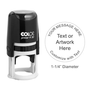 Benutzerdefinierter runder Text / Logo-Selbsttintenstempel - 1-1 / 4 "Durchmesser