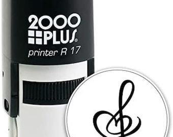 Genuine Music Lover Cosco Round Self Inking Rubber Stock Stamp- Craft Supplies Ink Stamper Cosco Round Self Inking Rubber Stamp  - Black Ink