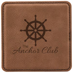 4&quot; x 4&quot; Dark Brown Square Laser able Leatherette Coaster | Custom Leather Coaster | Custom Leather Engrave With Name Or Logo |Custom Coaster