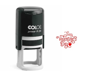 Sello de Feliz Día de San Valentín: sello redondo de 1 pulgada: herramienta duradera y fácil de usar para manualidades o tarjetas de San Valentín