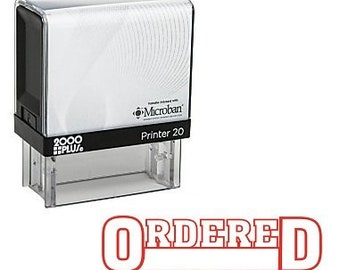 Ordered Office Self Inking Rubber Stamp, Cosco Printer Office Stamp, Stock Stamp,Office Rubber Stamp,Self Inking Stamp-Red Ink Stamp (C28)
