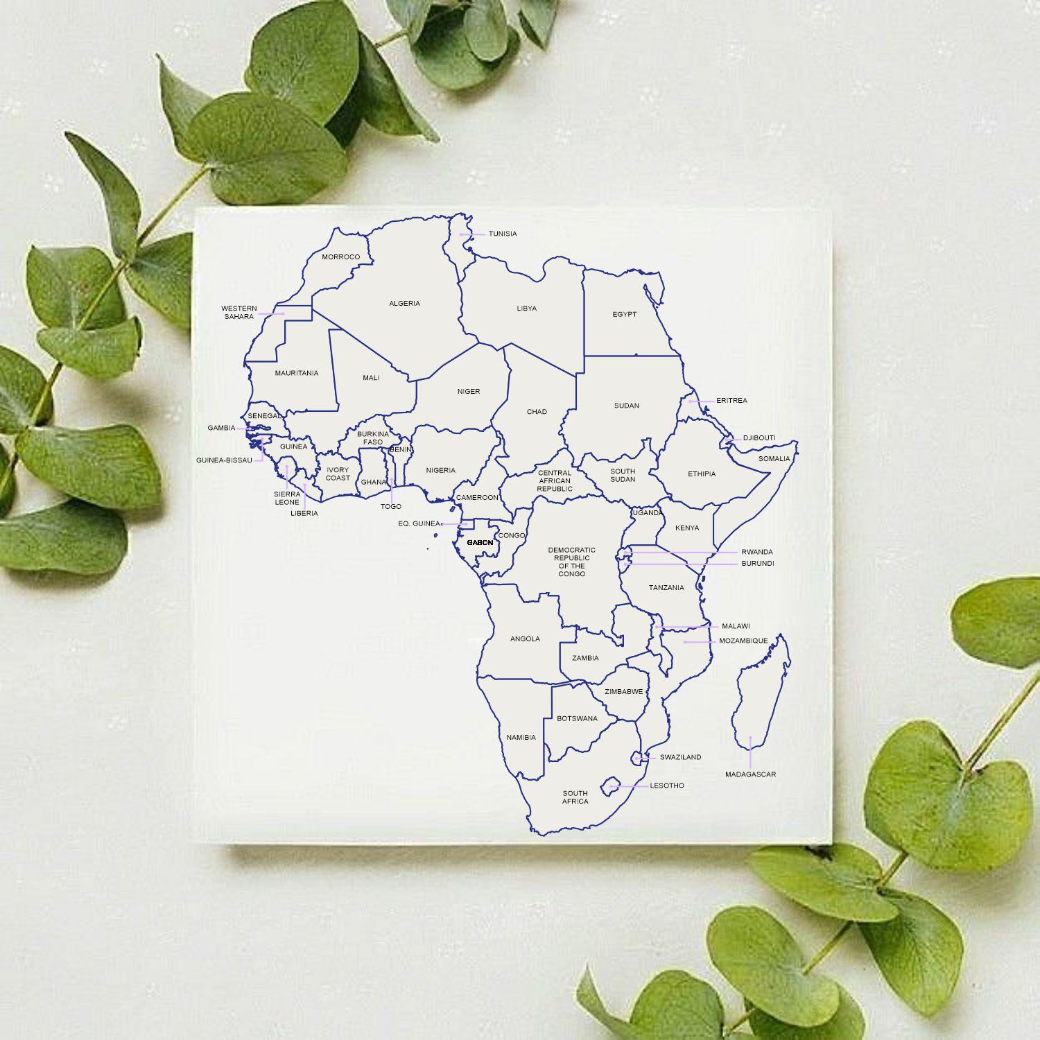 Africa Continent Map Outline Digital Download | Map Clipart Cut File ...