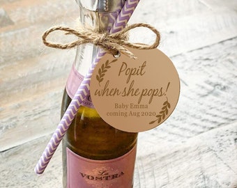 Pop It When She Pops Tags, Pop It When She Pops Champagne Tags, Baby Shower Favors, Champagne Tag, Baby Shower Tags (Pack Of 20 Tags)