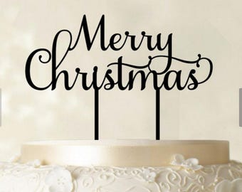 Merry Christmas Cake Topper, Style- CT1, Christmas Cake Topper, Christmas Party Cake Topper, Christmas Cake, Cake Topper, Christmas Gifts