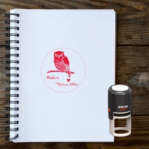 Custom Round Made With Love Stamp, Owl Library Stamp,  Library Stamp, From The Library Of Stamp, Teacher Stamp, Office Stamp,Ex Libris Stamp