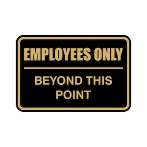 Office Door Sign: Employees Only Beyond This Point | Vibrant Colors | Laser-Engraved Lettering | Durable ABS Plastic