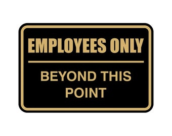 Office Door Sign: Employees Only Beyond This Point | Vibrant Colors | Laser-Engraved Lettering | Durable ABS Plastic