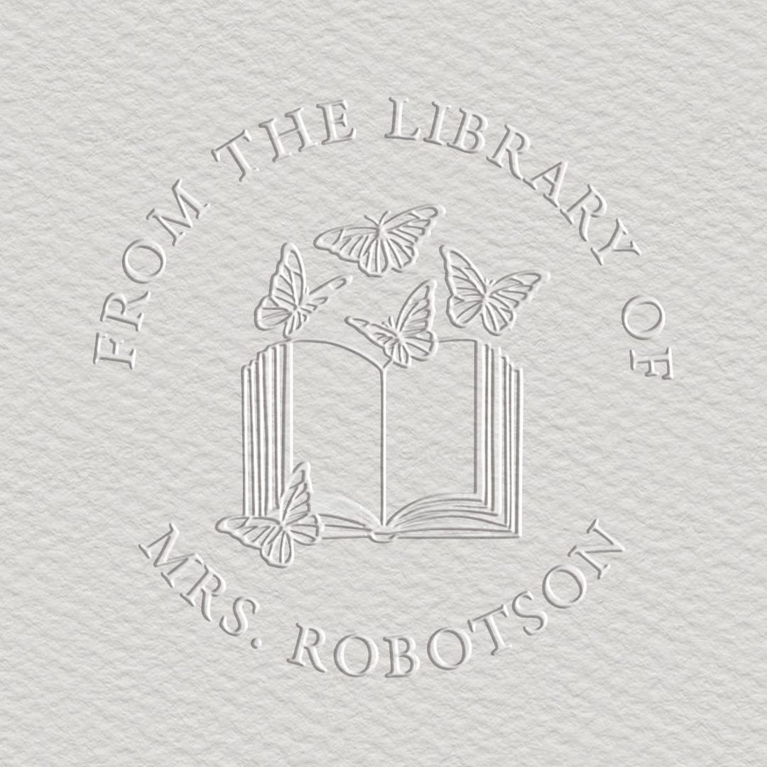 Personalized Library Embosser - Custom Name, Butterfly, and Book Design ...