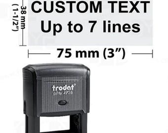 Trodat 1,5 "X 3" grande 7 líneas rectangular personalizado sello de dirección autoentintado 4926 sello de dirección de retorno, sello de goma, sello de boda,