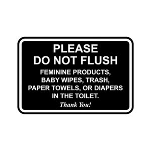 Bathroom Etiquette Sign: Please Do Not Flush | Vibrant Colors | Laser-Engraved Lettering | Durable ABS Plastic