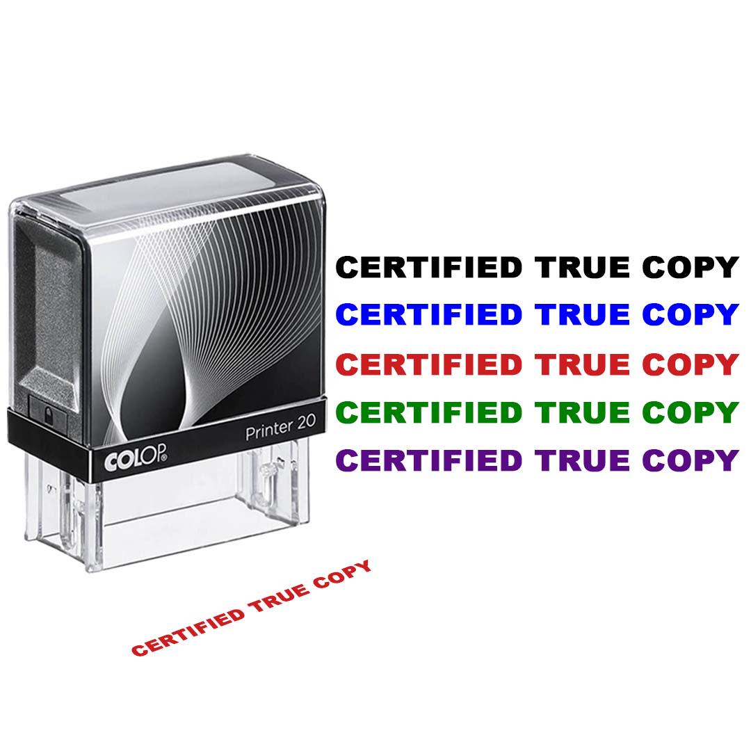CERTIFIED TRUE COPY Self-inking Stamp – 9/16" X 1-1/2" Impression ...