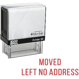 Verplaatst links geen adres kantoor zelf inkt Rubberstempel Cosco Printer Office stempel, voorraad stempel, Office rubberstempel, zelf inkt-rode inkt (C35)