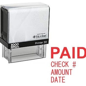 Paid Check Office Selbstfärbender Stempel, Cosco Drucker Bürostempel, Lagerstempel,Bürostempel,selbstfärbender Stempel mit roter Tinte(C25)