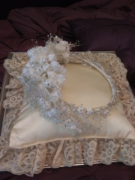 Vintage bridal wreath, bridal headpiece, shabby ch