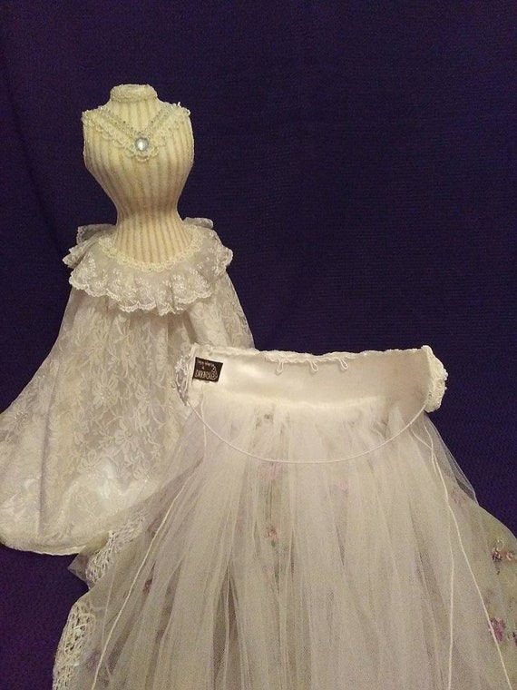 Vintage bridal headpiece and veil, wedding veil, … - image 7