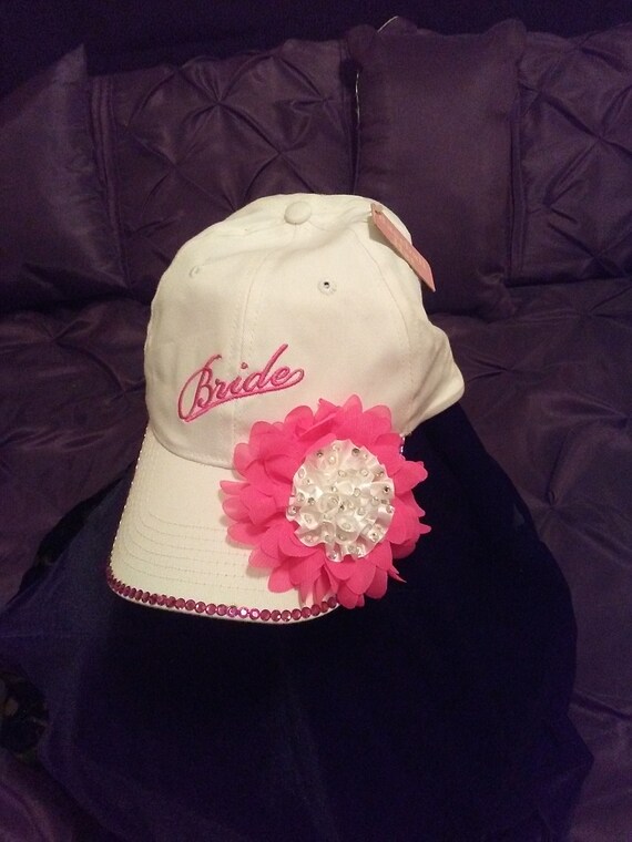 Bridal Bling Hats-Wedding Hats-Bachelorette Hats Diamonte Bride Cap - Crystal Rhinestone Wedding Captain Hat  main image 2