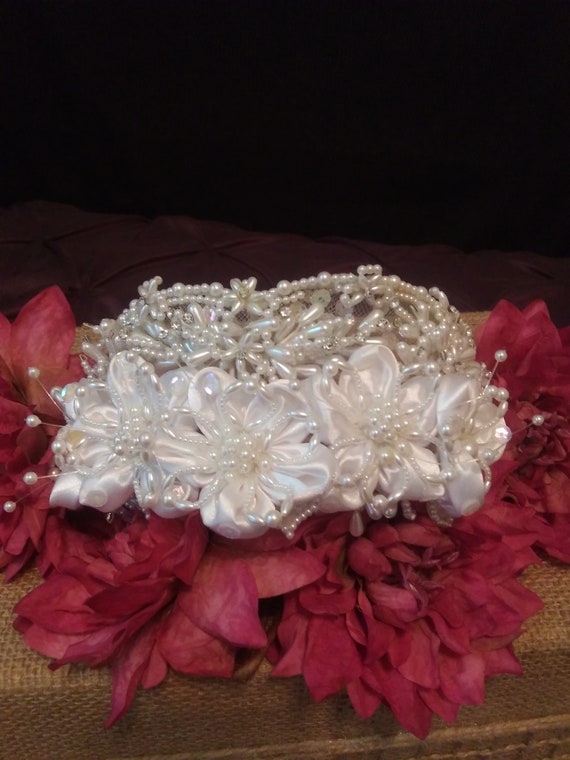 Vintage bridal headpiece, pearl crown, bridal tia… - image 10