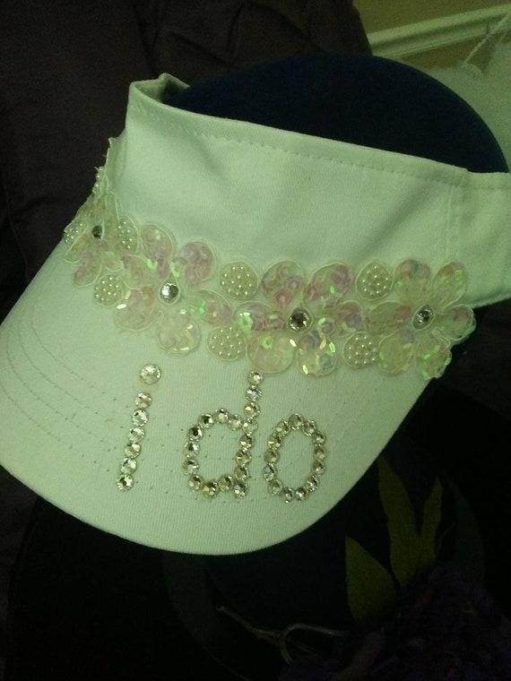 Rhinestone Embellished White Visor Women main image 2
