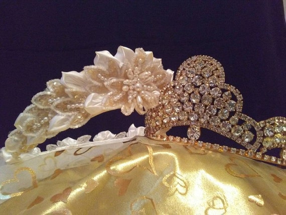 Vintage bridal headpiece and veil, bridal veil, w… - image 10
