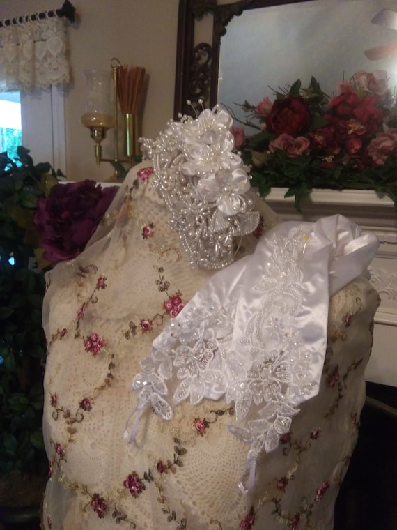 Vintage bridal headpiece, pearl crown, bridal tia… - image 8