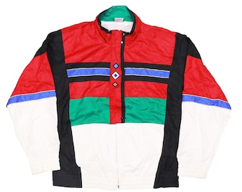 Vintage 90s Colorful Nylon Windbreaker Jacket: Rave Fashion