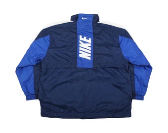 Chaqueta cortavientos Nike vintage de los años 90 con logotipo grande (talla L)